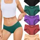 voenxe Cotton Underwear Women Hipster Brief Panties, Breathable Women's Full Coverage Bikini, Soft Workout Ladies Undies,5 Pack (XX-Large, Vintage)