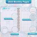2025 Planner Weekly and Monthly, 8.5" x 6.1" Calendar Planner Daily Jan 2025 - Dec 2025, Flexible Hardcover Notebook with Holidays Monthly Tabs, Oil Painting Flower (Style A)