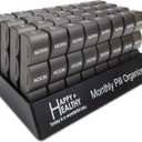 Month Pill Box Organizer - 32 Compartments | Morning-Noon-Night - 30 Day Pill Case with 32 Daily Compartments for Vitamins, Supplements, Medication - Travel Monthly Pill Organizer 3 Times-a-Day, Black