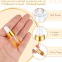 Didaey 200 Pcs Mini Glass Oil Dropper Bottle Bulk, Clear Essential Small Empty Bottles Sample Containers Perfume Liquid Vials with Cap for Traveling (3 ml,Gold)