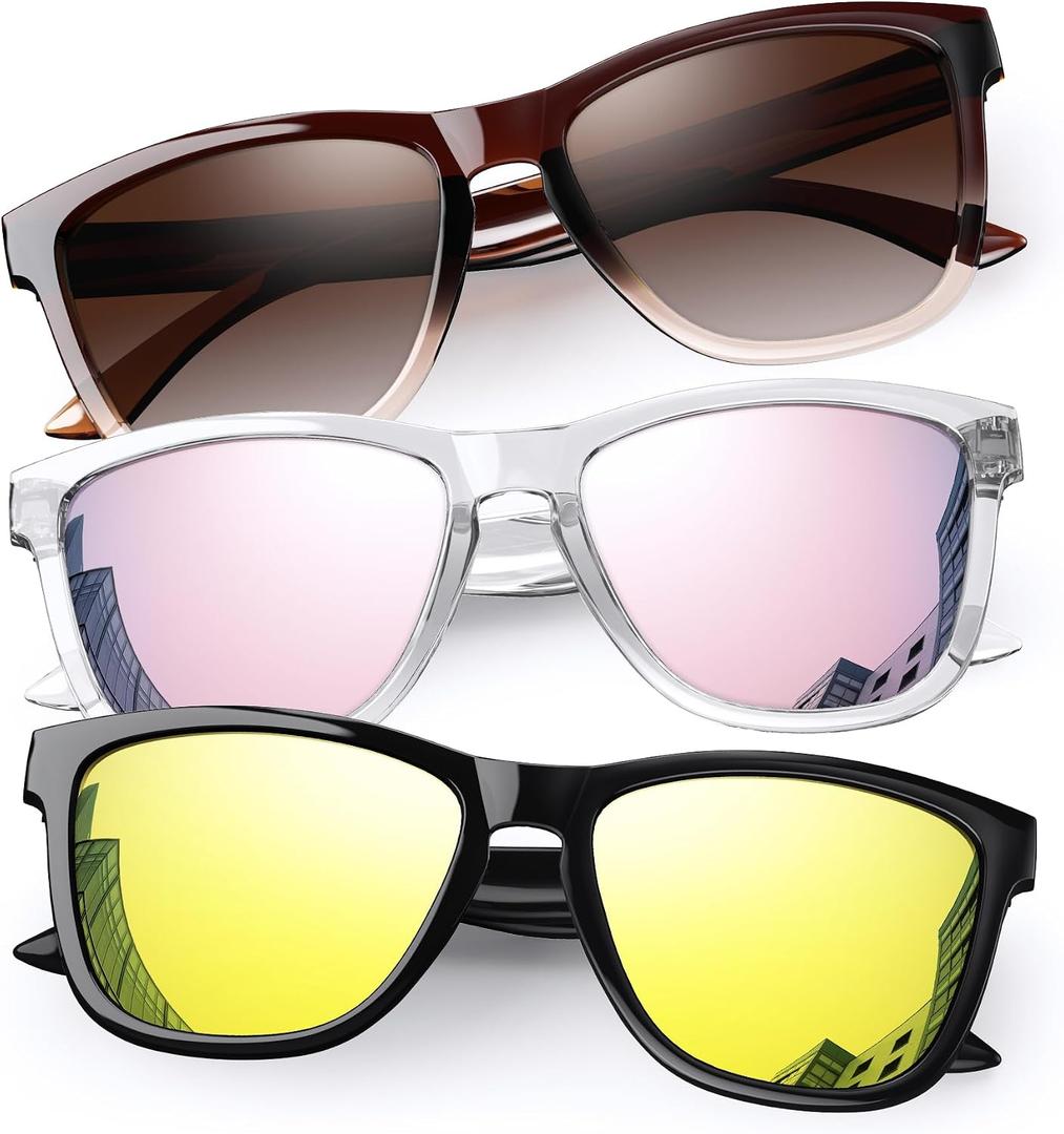 Sunglasses Womens Polarized Trendy Retro Sun Glasses UV400 Protection | Unisex Fashion Mirrored Sunnies Lightweight Comfortable for All-Day Wear for Daily Wear, Outdoor, Driving, Travel, Beach