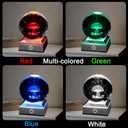 3D Mushroom Crystal Night Light with Multicolor LED Base Glass Laser Engraved Mushroom Figurines Gifts for Boys Girls Lovers Birthday Christmas Room Decor