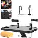 AutoChoice Foldable Car Seat Back Portable Tray for Food Dining Drink and Laptop, Hanging Car Steering Wheel Tray (Black)
