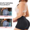 AOSBOEI Women Butt Lifter Panties Padded Shapewear Hip Enhancer Pads Shorts Seamless Underwear Tummy Control Boyshorts (Black, S)