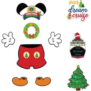 10 Pcs Christmas Cruise Door Magnets, Christmas Captain Mouse Cruise Door Decorations, Reusable Refrigerator Magnets for Cruise Ship Door Decorations