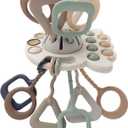 GOPO TOYS Montessori Silicone Pulling Toy for Babies 0 Months+ - Baby Travel Toys for Airplane, Car and Stroller – Montessori Pull String Toy for Baby & Toddlers 1-3