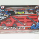Transporter Car Playset, Catapult Track Truck with 8 Metal Racing Cars Foldable 4 Tier Storage Car Car Rack for Kids and Boys Gifts for Ages 3 and Up, Birthday Gift (Red)
