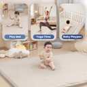 Huloo Sleep Baby Play Mat for Floor,1.3" Thick Memory Foam Tummy Time Mat,Soft Coral Velvet Nursery Rug,Extra Large Non Slip for Crawling,Toddlers,Infants,Kids,Tatami Style for Living Room(Beige)