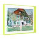 FOLKOR Canvas Floater Frame for 16x20 Oil Paintings, DIY Acrylic Floating Frames for Modern Abstract Art Prints Home Office Kitchen Wall Decor Wedding Mother’s Day (Greenish-Yellow)