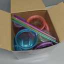 Nuogo 4 Pieces Insulated Double Wall Plastic Tumbler with Lids and Straws Reusable Transparent Plastic Cup 16 oz Tumbler Bulk for Coffee Drinks Milk Tea Juice, Pink, Blue, Green, Purple (Bright Colors)