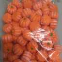 Sasylvia 100 Thanksgiving Mini Pumpkins Decorations Fall Resin Pumpkins Fake Small Figurine Table Decor for DIY Artificial Crafts Autumn Home Harvest Faux Pumpkin for Halloween Party Decor (Orange)