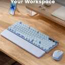 Wireless Keyboard and Mouse Combo - 9 Backlit Effects, Wrist Rest, Double-Shot Keycaps, Metal Panel, Long-Lasting Rechargeable, 2.4G Keyboard Mouse Set for Windows Mac PC Laptop Sablute (Purple)