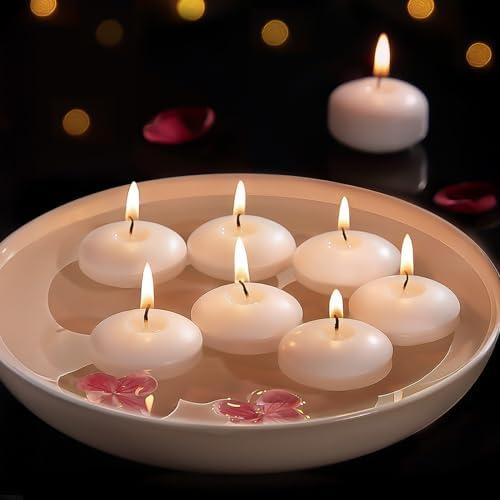 Ashlux White Floating Candles 2 Inch, 36 Pack Floating Candles 5-6 Hours Burn Time, Floating Tealight Candles for Valentine's Day, Wedding, Proposal Anniversary Deco, Romantic Night for Her/Him