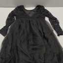 Arshiner Flower Girl Dress V Back Lace Long Sleeve Tulle Special Occasion Wedding Party Dresses (5-6 Years, Black)