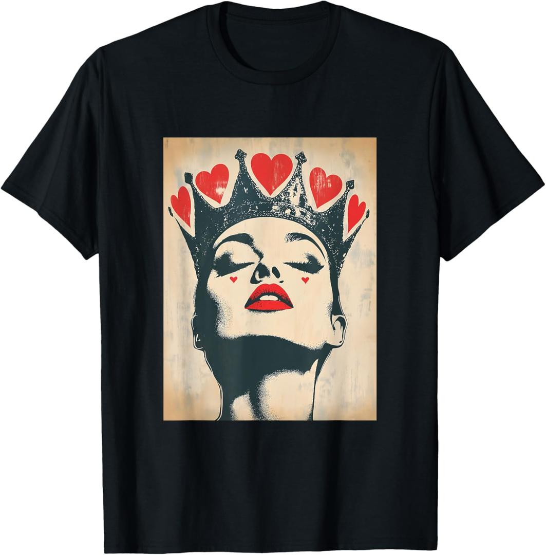 Queen of Hearts T-Shirt (Large, Black)