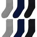 6 Pairs Kids Socks Boys Girls Crew Athletic Half Cushioned Cotton Sport Running Arch Support Soft Breathable Socks , 29.5x38