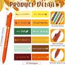 Pasimy 24 Set Thanksgiving Sticky Notes and Pens Set Classroom Gifts Fall Party Favors Fall Pens Pumpkin Maple Leaf Acorn Shaped Notepads Ballpoint for School office Supplies(Pure Color, Maple Leaf)