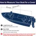 900D Bass Boat Cover - Trailerable Bass Tracker Boat Cover, Waterproof Bass Tracker Cover with Motor Cover Fits Bass Boat, V-Hull Tri-Hull Boat, 16-18.5' Long (Beam Width up to 98"), Grey