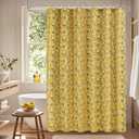 Yellow Floral Bird Shower Curtain 72x78, Hummingbird and Lemon Botanical Fabric Bath Curtains, Lightweight Quick-Dry Bathroom Decor Set with Hooks