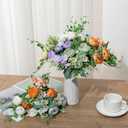 KAOYOO 4 PCS Artificial Peony Bouquet Short Stem for DIY Wedding Decoration Bridal Bouquet Home Decorations(Purple 4-PCS)