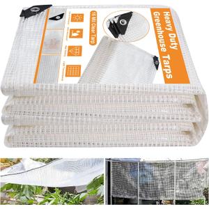 16 Mil Greenhouse Cover,Clear Plastic Tarps Heavy Duty Waterproof 20x30FT,UV Resistant Poly Clear Tarps with Grommets, Greenhouse Heavy Duty Tarp for Gardening, Farming, Nursery, Garden
