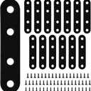 14PCS 2.99 x 0.63 Black Straight Flat Brace, Stainless Steel Sturdy Bracket, Metal Strap for Wood Furniture Chair with 56PCS Screws