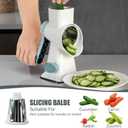 KEOUKE Rotary Cheese Grater Hand Crank White - Shredder Slicer Grinder 3 Stainless Steel Blades, Stable Suction, Labor-Saving Handle, Safe Kitchen Tool for Cheese, Vegetable, Nuts, Chocolate