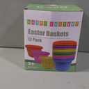 10 Pack Easter Baskets for Kids, Plastic Easter Bags with Handles, Easter Bucket Bags Filled with Grass for Easter Egg Hunt, Perfect Theme Party Favors