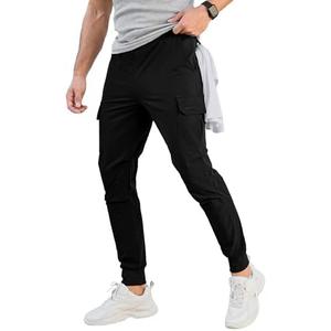 Comdecevis Men's Cargo Jogger Pants Stretch Sweatpants Slim Fit Tactical Pants with Zipper Pockets Casual Trousers, L Comdecevis Men's Cargo Jogger Pants Stretch Sweatpants Slim Fit Tactical Pants with Zipper Pockets Casual Trousers, L
