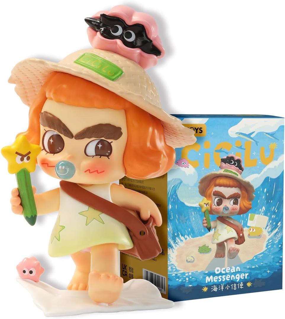 52TOYS CiCiLu Ocean Messenger Series Blind Box, 1 Pc Collectible Toy Kawaii Creative Gift Room Decor Desktop Decoration 3.94 Inch, Gift for Birthday Party