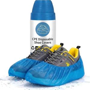 Shoe Covers Disposable Non-Slip, 100 Pack (50 Pairs) Waterproof CPE Boot Booties with Compact Roll for Easy Storage, Hygienic Foot Covers for Indoors, Real Estate, Home Cleaning, Fits Most (100pcs+size Xl(17x45cm))