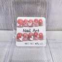 Handmade Press on Nails Square Short Fake Nails Pink French Tip with 3D Flower Designs Rhinestones Glossy luxury Cute Acrylic Nails for Women 10pcs (Size M