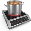 Commercial Induction Cooktop 1800W, Professional Electric Countertop Burner, 10 Power & 10 Temp Setting, Induction Hot Plate with Timer, Electric Stove with LED Screen, Black