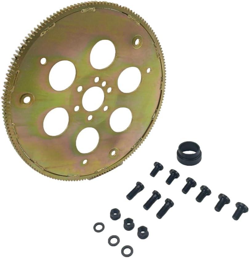 Flexplate Adapter Kit with Converter Adapter Kit W/ Bolts Kit Fit For GM LS1/LS2/LS6/5.3L/6.0L adapt to TH350/700R4 Transmisson Swap Flywheel SFI