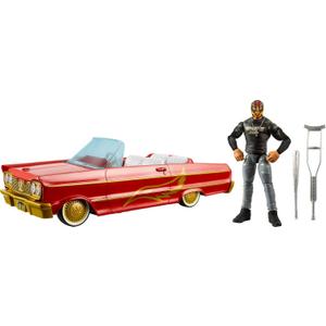 Mattel WWE Action Figure & Toy Vehicle Set, Rey Mysterio Main Event Figure & Lucha Low Rider Car with Launching Action & Hydraulics 
