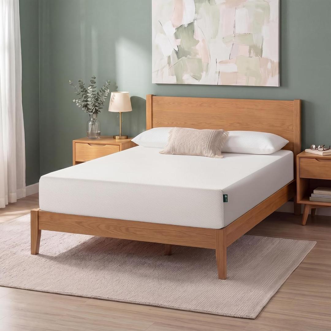 Zinus 6 Inch Full Green Tea Memory Foam Mattress [New Version], Fiberglass Free, Medium Firm Feel, Zoned Pressure Relief, Certified Safe Foams & Fabric