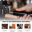 54mm Bottomless Portafilter for Breville Barista Express 18g Filter Basket Fit Breville 54mm Espresso Machines (BES870XL 880BSS 878BSS 840XL 500BSS 450BSS Duo Temp Pro) Black Portafilter