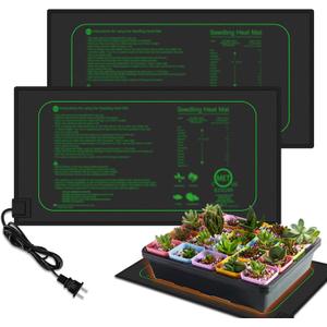 GYTF 21W Seedling Heat Mat for Seed Starting, 10" x 20.75" Waterproof Heating Pad for Indoor Plants Germination Hydroponic, MET Standard - 2 Pack