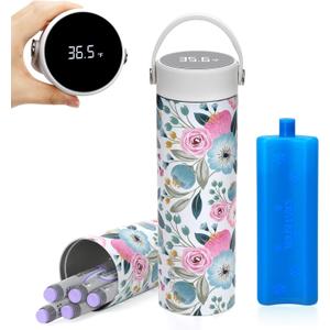 YOUSHARES Insulin Cooler Travel Case - 48H Verified Cooling with Temperature Display, TSA Approved Diabetic Medication Pen Vials Refrigerator with / Digital Temp Display, Portable for 17 Pens