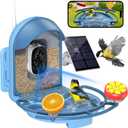 Bird Feeder with Camera, AI Recognition, Bird Bath, Solar Powered