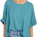 Women's Oversized T Shirts Loose Fit Tunic Tshirts Casual Summer Short Sleeve Tops Basic Tees (XXL)