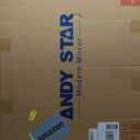 ANDY STAR Wall Mirror for Bathroom, 24x36 Matte Black Bathroom Mirror, Modern Stainless Steel Metal Frame with Rounded Corner, Rectangle Glass Panel Wall Mounted Mirror for Vanity