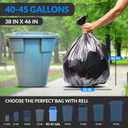 Reli. 40 to 45 Gallon Trash Bags Heavy Duty | 125 Trash Bags with Ties | Super Sizeable, Black, Serious Garbage Cleanup
