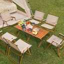 BOOSDEN Aluminum Roll-Up Camping Table, Low Picnic Table with Carry Bag, 47.24 x 23.62 x 17.7 inches