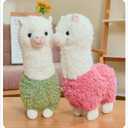 YUKOUQIAN Llama Stuffed Animal Cute Llama Plush Alpaca Toy 9.8 inch for Girls Boys 2 Pieces(Alpaca)