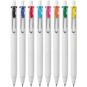 Uni-Ball One Retractable Gel Pen, 0.5mm Micro Tip, Assorted Ink Colors, 8 Pens