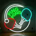 Ping Pong Neon Sign USB Powered 12.6 * 12.6 inch LED Table Tennis Neon Light for Wall Decor Play Sports Neon Signs for Game Room Gym Man Cave Home Theater