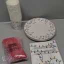 Juvale Christmas Lights Dinnerware Set, Paper Plates, Cutlery, Cups, and Napkins (Serves 24, 144 Pieces)
