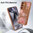 for Samsung Galaxy S24 Case, Cute Flower Floral Butterfly Design for Women Girls Soft TPU Protective Phone Case Slim Fit Shockproof Phone Cover - Brown Rose