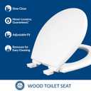 Mayfair Cassel Slow Close Toilet Seat, Easy Clean, Non Slip Premium Wood Seat, Easy Install, Made in USA, Round, White
